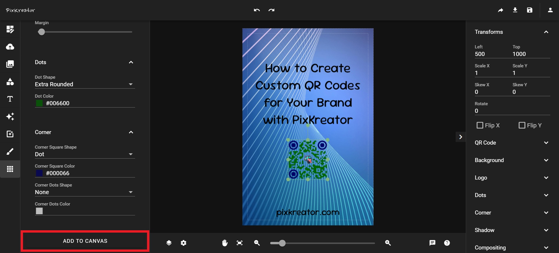 Generate QR Code Step 7